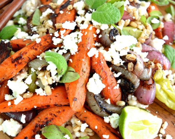 Seared Carrot, Onion and Barley Salad With Feta And Balsamic Lime Dressing