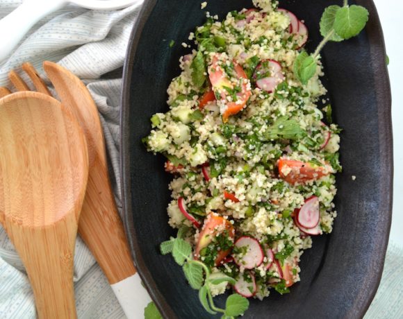 Cous-Cous Tabbouleh Salad with Labneh And Fresh Mint