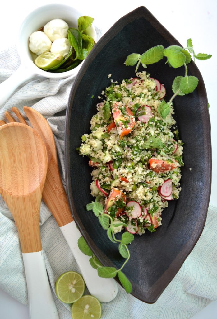 Cous-Cous Tabbouleh Salad with Labneh And Fresh Mint