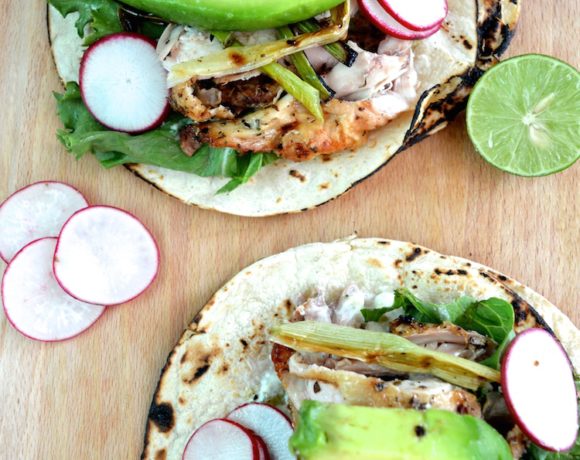 Grilled Cornish Hen Tacos With Charred Green Onions And Creamy Avocado