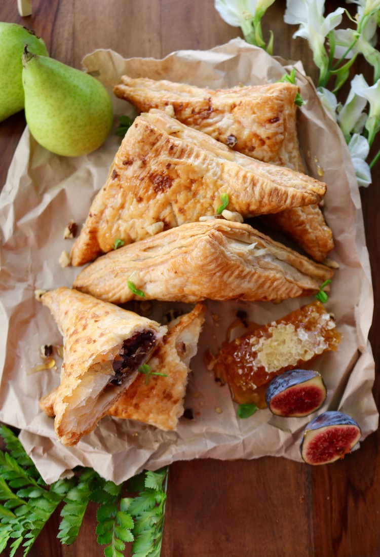 Fig And Pear Puff Pastry Turnover With Fresh Honeycomb